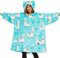 THREE POODLE Decken Hoodie, Oversize Hoodie Decken Pullover Kuschelpullover für Damen Herren Kinder, Warm und Weiches Futter, Übergroßer Hoodie Sherpa-Decke, Verschiedene Muster Verfügbar