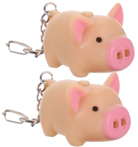 OSALADI Tier Mit Ton 2 Leuchtende Schlüsselanhänger Niedliches LED Schlüsselanhänger Cartoon Anhänger mit Taschenlampe Sound Kinder Schlüsselanhänger für Rucksäcke
