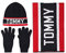 Tommy Hilfiger Herren Varsity Th Set mit Mütze, Handschuh und Schal Beanie, Wüstenhimmel, Einheitsgröße
