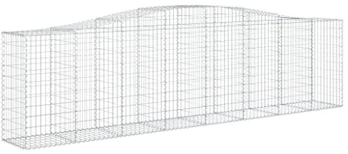 vidaXL Gabione mit Hochbogen Gabionen Steinkorb Steingabionen Mauersteinkorb Gabionenwand Drahtkorb Zaun Mauer 400x50x100/120cm Verzinktes Eisen