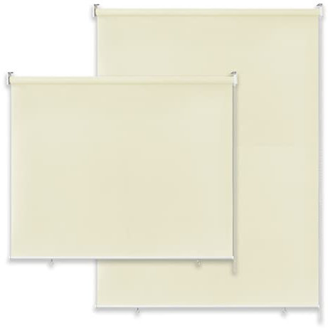 SUBTLETY 100x140cm Tenda Avvolgibile da Sole Verticale Senza Foratura Tende da Veranda con Funzione Termica Riflettente Oscuranti Protezione UV Tende per Finestre Porte Giardino Jardin (Beige)