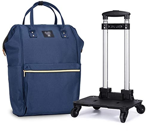 SOSSEG Carrello Pieghevole, Trolley Carrello della Spesa Lo Zaino Trolley Staccabile è Leggero, Portatile, Impermeabile e Durevole (Blu 77 * 33 * 23cm)