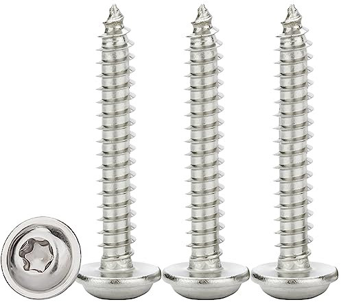 Drenky M4x25mm Blechschrauben Selbstschneidend,50 Stück Holzschrauben Torx Flachkopf Mit Scheibe Selbstschneidende Schrauben Edelstahl Rostfrei A2 V2A Vollgewinde