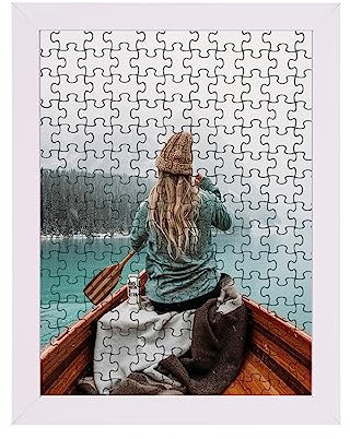 Rahmendesign24 Milano Cadre pour puzzle, env. 1500-2000 pièces, 60 x 85 cm, 85 x 60 cm, blanc (brillant) avec verre acrylique