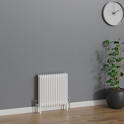 WarmeHaus Radiatore tradizionale 600x605mm Bianco Orizzontale 4 Colonne Ghisa Radiatori Riscaldamento Centralizzato