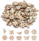 Jinlaili 100 Stück Waldtiere Holzscheiben, Holztiere zum Bemalen, Holz Schmetterlinge, DIY Dekoration, Holz Streudeko, Naturholzscheiben