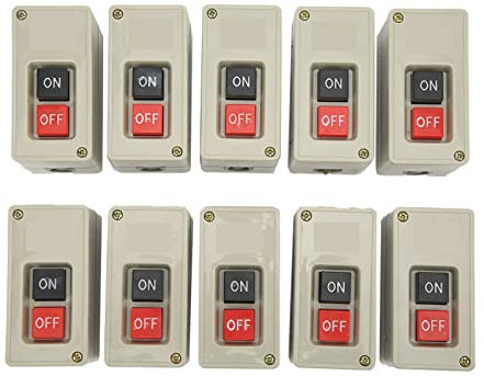 Interruptor De Motor Trifásico, 10 Piezas 380 V 30 A Interruptor De Motor Trifásico Interruptor De Botón De Presión De Encendido De Reinicio Automático De 2 Posiciones Para Cajas De Distribución, Comp