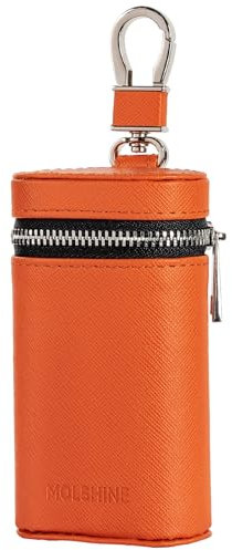 MOLSHINE Keyless Go Schutz Autoschlüssel Faraday Tasche Autoschlüssel Auto-RFID-Signalblockierender Schlüsselbundschutz Diebstahlschutzbox aus Universal Leder (Orange)