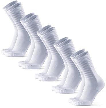 DANISH ENDURANCE Calcetines Running Altos, Anti Rozaduras, 3 o 5 Pack, Blanco, 39-42