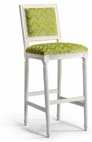 Casa Padrino Luxus Barock Barstuhl Grün/Elfenbein H. 113 cm - Made in Italy