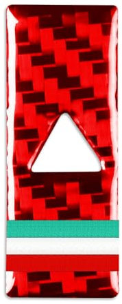 FSFY - Pannello adesivo per pannello luminoso di avvertimento doppio flash in fibra di carbonio rosso con bandiera italiana per Alfa Romeo Giulia 2017-2021