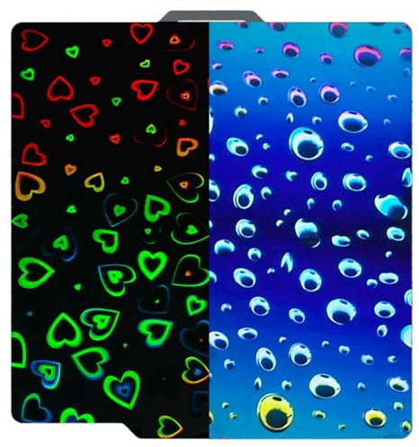 JUUPINE Bambu Labs - Piastra per stampante 3D migliorata H1H, per Bambu Lab A1/X1C/X1/X1E/P1P/P1S, doppia goccia d'acqua e piastra a forma di cuore, 257 x 257 mm (H6H)