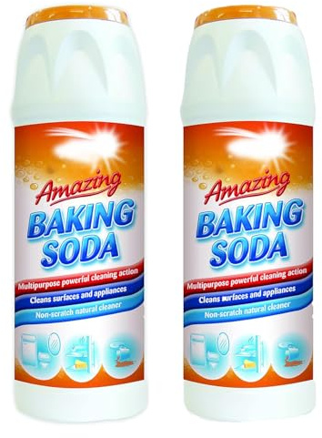 Amazing Baking Soda Cleaner - Multi-Purpose Non-Scratch Surface & Appliance Cleaner, Pack of 2, 500g Each - Natural & Powerful Cleaning Action Duzz