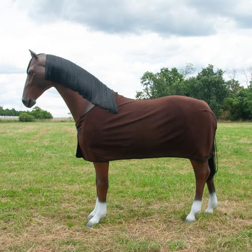 Brama-West Abschwitzdecke Pferd Pferdedecke -Basic Fleecedecke - Atmungsaktiv (Braun, 145)