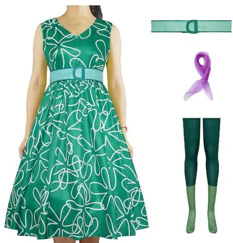 EOUCUYA Costume cosplay del film anime Joy Cosplay per adulti Inside Out 2 Cosplay Costume uomo/donna vestito, Disgusto, XS