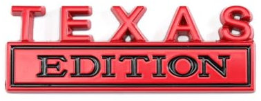 YSRWTBBA 3D Texas Edition Emblem-Abzeichen Aufkleber Fronthaubengrill Kompatibel mit Grand Cherokee Liberty Patriot Renegade RS200 F150, einfach abziehen und abzi(Texas Sticker