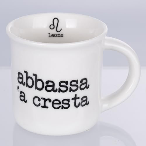 Villa d'Este Home Tivoli Taza café 90 ml porcelana león S.P.Q.eRe Zodiaco