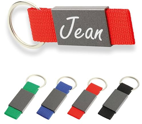 ibera gifts - Porte clé personnalisé en métal, porte clef personnalisable, porte clé personnalisé (Rouge - Foncé)
