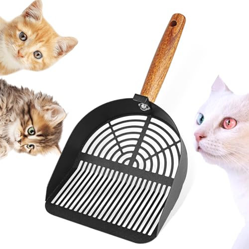 Wubushan Paletta per Lettiera Gatto, Paletta Lettiera Gatto Metallo, con Manico in Legno, Paletta per Lettiera Gattoper Maggior Parte dei Ti pi Lettiera Gatti