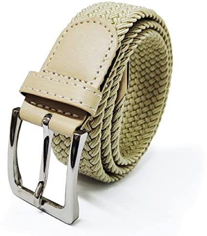 Glamexx24 Ceinture élastique unisexe en tissu tressé, extensible et réglable pour homme et femme, plusieurs couleurs disponibles, largeur de 3,5 cm, longueur de 85 cm à 155 cm