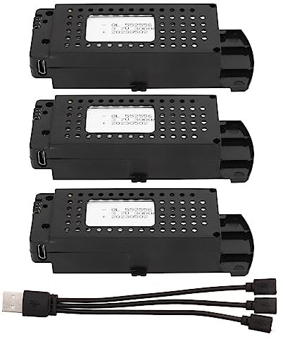 RC Drone Lithium Battery Lightweight Design, Overcharge Preservation, Short Circuit Preservation, Robust 3.7V 3000mAh Battery with Charger Cable for S6 G6 RC Planes