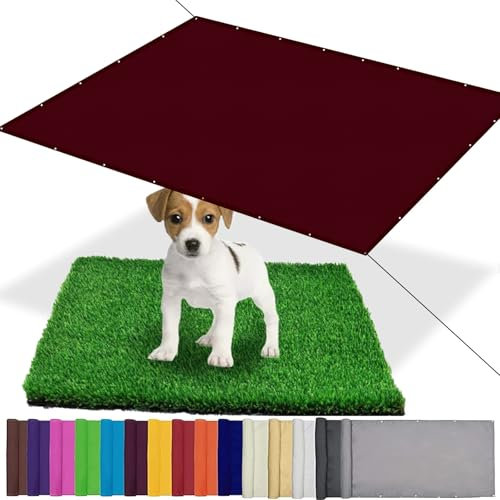 Voile d'ombrage Pare Soleil 380 x 400 cm Imperméable Protection Solaire Résistante Aux Intempéries Toile d'ombrage Pergola pour Terrasses, Balcons et Jardins, Vin Rouge