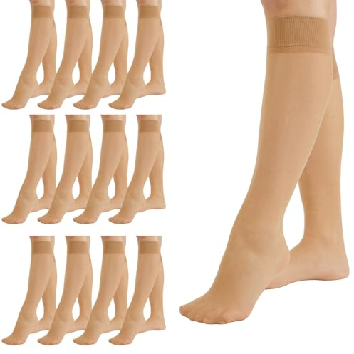 PIKY PACK 12 PAIA Gambaletti Velati 20 DEN, Gambaletti Donna, Calze al Ginocchio Donna Trasparenti, Made in Italy