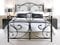 eFurniture | Metal Bed Frame and Memory Foam Mattress | 3ft 4ft 4ft6 5ft Single Double King | Black or White | Easy Assembly | Sprung Slats Extra Support Legs (Black, 5ft King Size - No Mattress)