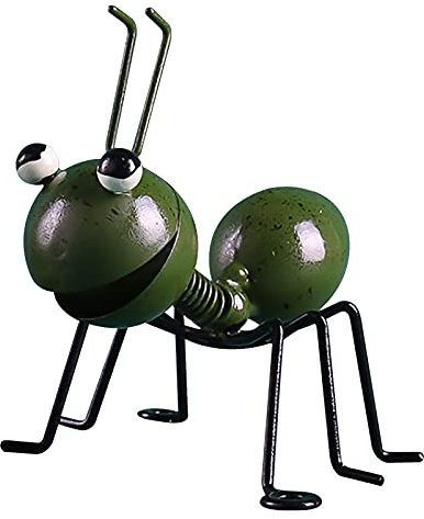 ACAREY Metall Ameisen Gartenfiguren 4 Stück Bunte Ant Skulpturen Wetterfeste Metallfiguren Eisen Für Garten- und Wohnbereichsgestaltung Innen Außen (D)
