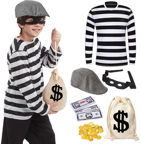 Raveparty Bankräuber Kostüm Räuber Dieb Kostüm, Faschingskostüme, Karneval Kostüm für Cosplay