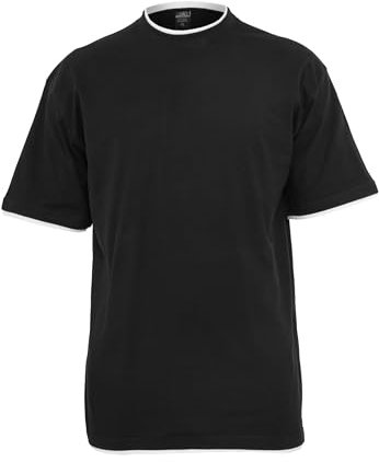 Urban Classics Herren Bekleidung Contrast Tall Tee T Shirt, Schwarz (Blk/Wht), L EU