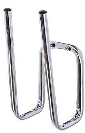 Alberts 802226 Stiefelhalter | abgewinkelt, für ein Paar Stiefel | galvanisch blau verzinkt | Stahlrohr Ø12 mm | Halterhöhe 200 mm