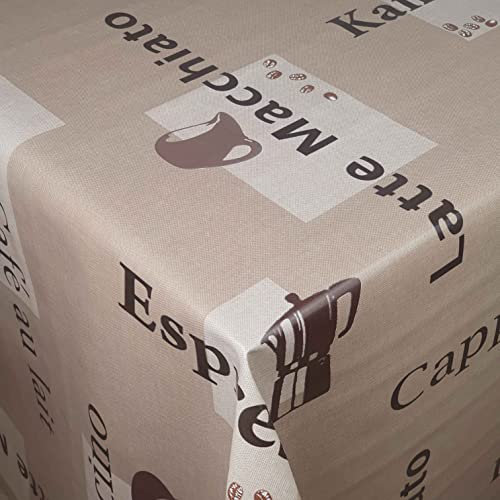 d-c-fix Wachstuch Wachstischdecke Gartentischdecke Tischdecke Kaffee Beige Cappuccino Espresso Breite & Länge wählbar 120 x 160 cm abwaschbar Eckig
