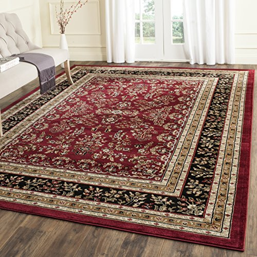 SAFAVIEH Area Rug 9x12 - Lyndhurst Collection - Large - Red & Black, Traditional Oriental Design, Non-Shedding & Easy to Clean, Ideal for Living Room, Bedroom, Dining Space (LNH331B)