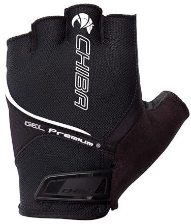Chiba Gel Premium | Comfort Line Sommer Rad Handschuhe | Ergonomisch & Optimal Belüftet | Ulnar-Nerve & Karpaltunnel Schutz | Für Touren & E-Biken | Waschbar bis 30°C | Farbe Schwarz