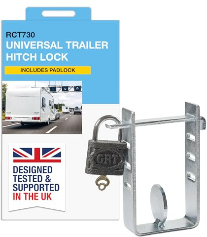 RING Universal Trailer Hitch Lock Includes Heavy Duty Padlock & 3 Keys - Ideal for Caravans, Horseboxes & Trailers