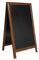 SECURIT - Tableau sur Pied en Bois d'Hévéa Laqué Deluxe - Ardoise Pour Marqueur à Craie Liquide - Pour Restaurant, Bar, Café, Boutique - 70 x 120 cm - Coloris Noyer