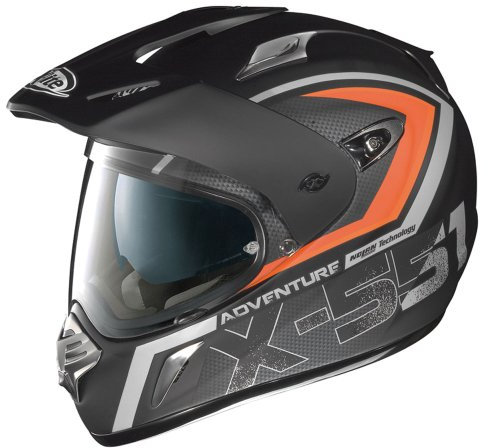 X-Lite X-551 Adventure N-Com - Integralhelm, Farbe matt-schwarz-orange, Größe XXL (63/64)