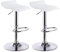 WOLTU Barhocker 2er Set, Höhenverstellbarer Barstuhl, 360° drehbarer Bistrohocker mit Fußstütze, aus Kunstleder Metall, für Bar Küche Theke Café, Weiß+Silber