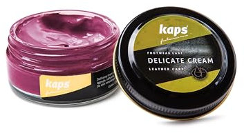 Kaps Crème Délicate – Crème De Cirage Cuir Naturel Et Synthé – Soin Chaussures Professionnel – Soin Intensif Du Cuir Et Nourrissant– Pot Verre 50ml – Plusieurs Couleurs (161 - Magenta)