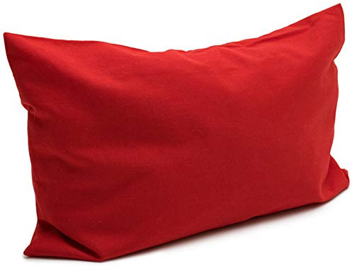 Bio Lavendelkissen 30x20cm, Bio-Bezug rot + Bio Inlett natur/Duftkissen Kräuterkissen