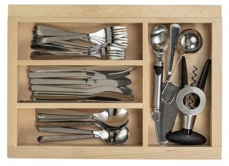 GTV - CUSTOMI drawer insert for kitchen drawers/useful cutlery tray for kitchens - cutlery tray for drawers/for drawer width 400-600 mm and drawer depth 450 mm, for AXIS/MB
