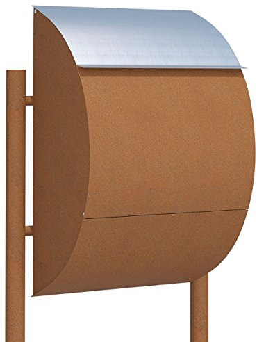 Standbriefkasten, Design Briefkasten Jumbo Rost/Edelstahl - Bravios