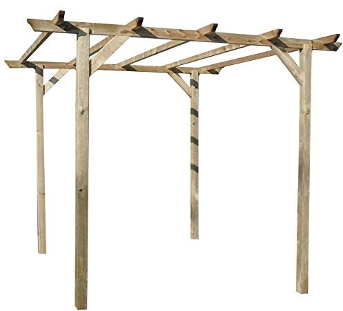 SIBrand Pergola in Legno 300x300x250cm, Natura, Rettangolare