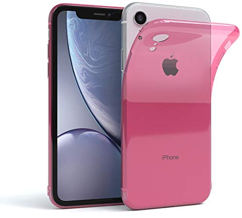 EAZY CASE Hülle kompatibel mit iPhone XR Schutzhülle Silikon, Ultra dünn, Slimcover, Handyhülle, Silikonhülle, Backcover, Durchsichtig, Klar Pink