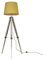 MiniSun | Modern Distressed Wood and Silver Chrome Tripod Floor Lamp with a Mustard Tapered Light Shade | Floor Lamps, Home Décor & Improvement Essential | Includes Bulb [3000K Warm White]
