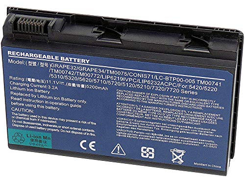 XITAIAN 5200mAh GRAPE32 TM00741 Batteria di Ricambio per ACER Extensa 5120 5210 5220 5230 5235 5420 5430 5610 5620 5630 7120 7420 7620