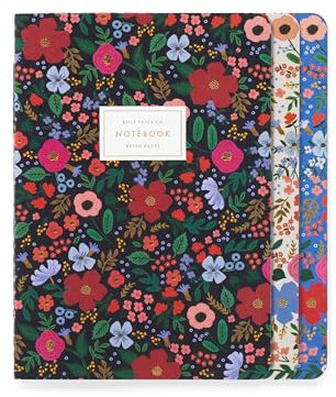 Rifle Paper Co Notizbuch, genäht, liniert, 3 Stück wild rose