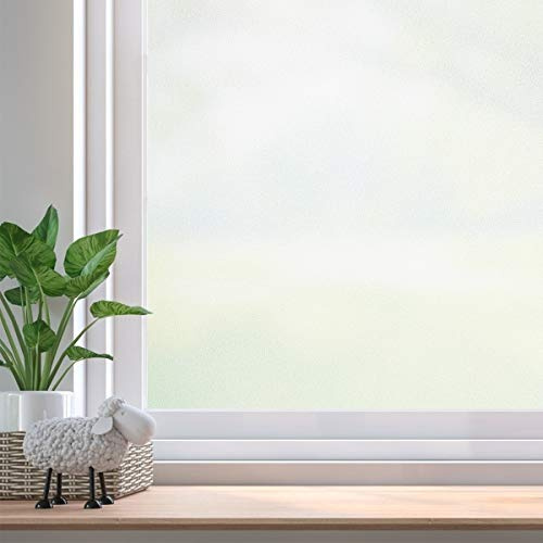 Beautysaid Frosted Window Privacy Film: Privacy Film For Glass Windows, Opaque Static Cling Window Film, No Glue Window Film, Replacing Curtains for Home Office (Frosted, 44.5x200cm)