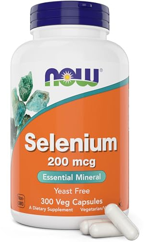 Now Foods Selenium 200mcg Capsules, 300 Count - L Selenomethionine Mineral Supplement for Women & Men - Veg Caps, Non-GMO, Vegan Friendly, Yeast-Free